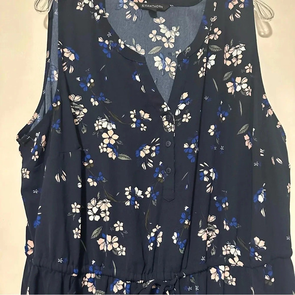 41 Hawthorn sleeveless navy tie front dress size 3X - Picture 3 of 9